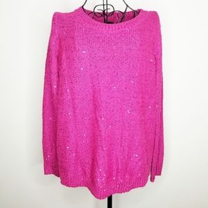 Rafaella sequin knit sweater magenta PXS